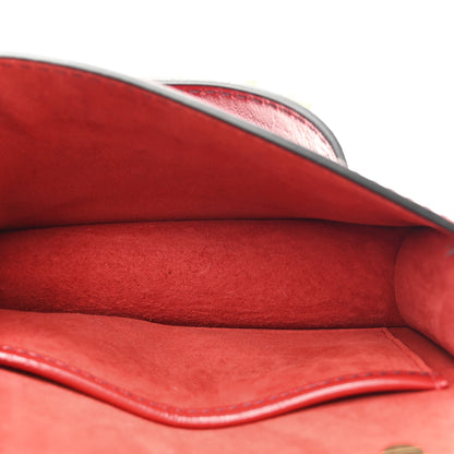 Calfskin J'Adior Chain Flap Bag Red