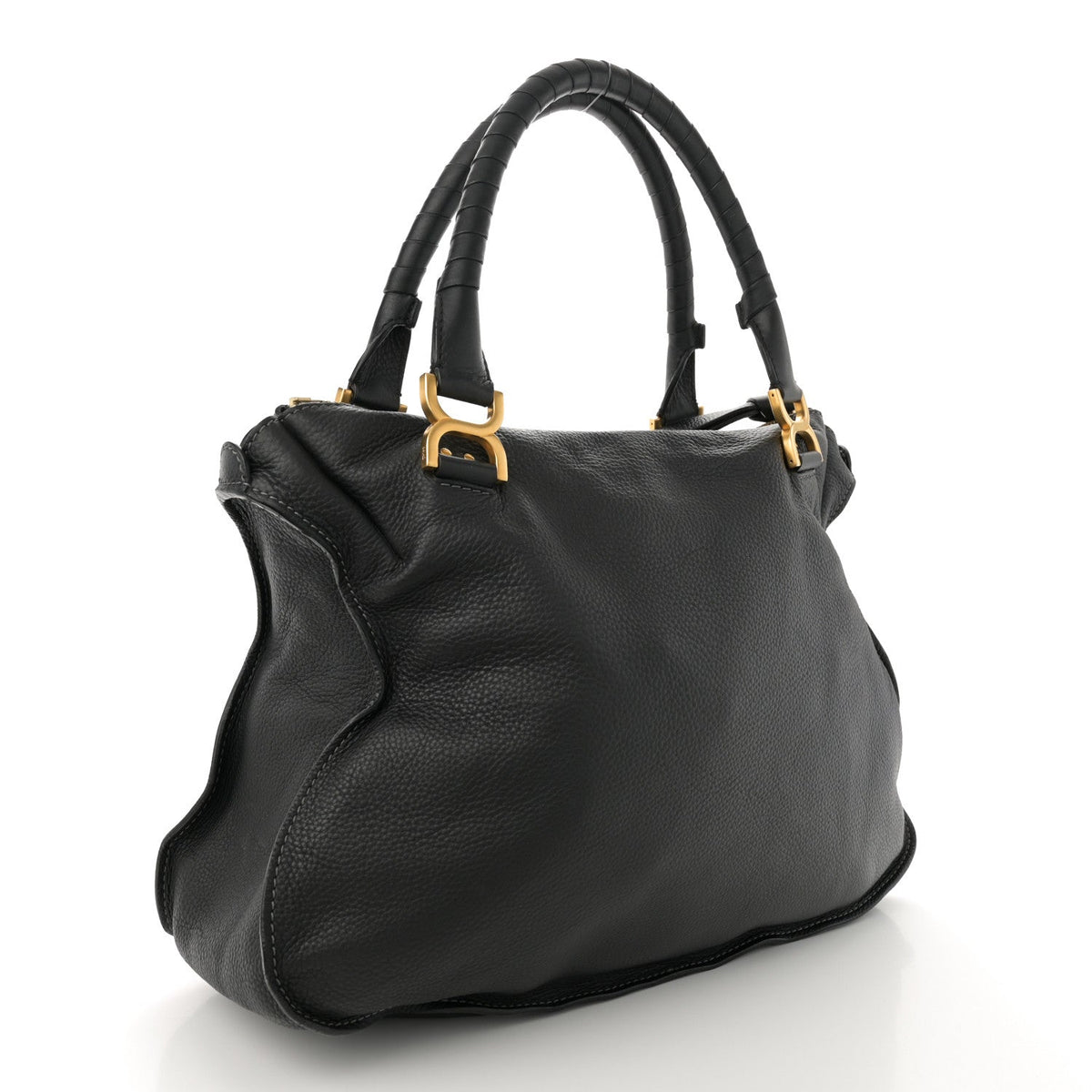 Calfskin Medium Marcie Satchel Black