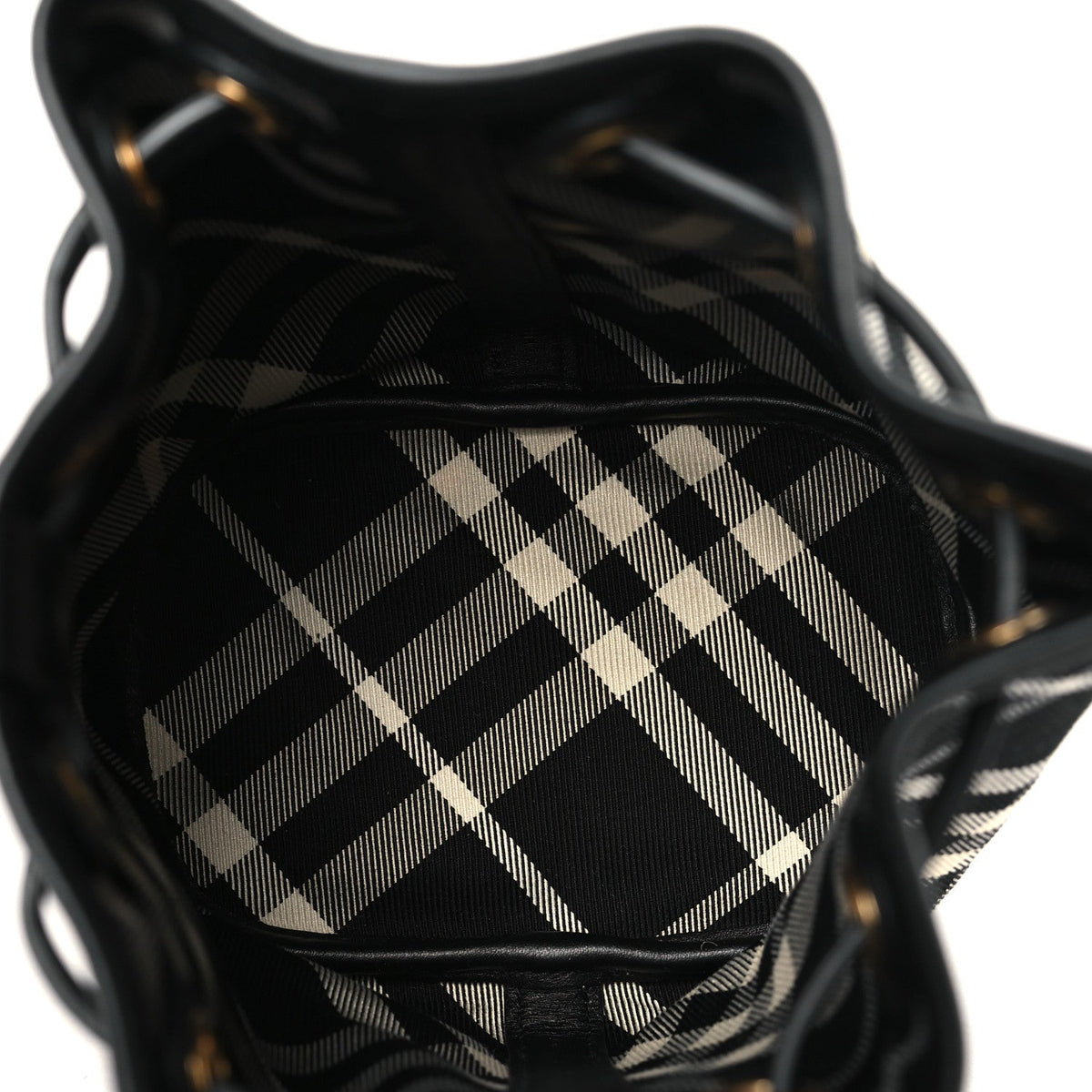 Check Mini Drawstring Pouch Black Calico