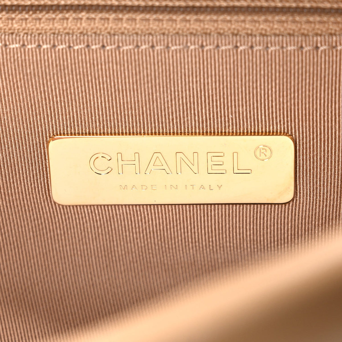 Lambskin Quilted Large Chanel 19 Flap Dark Beige