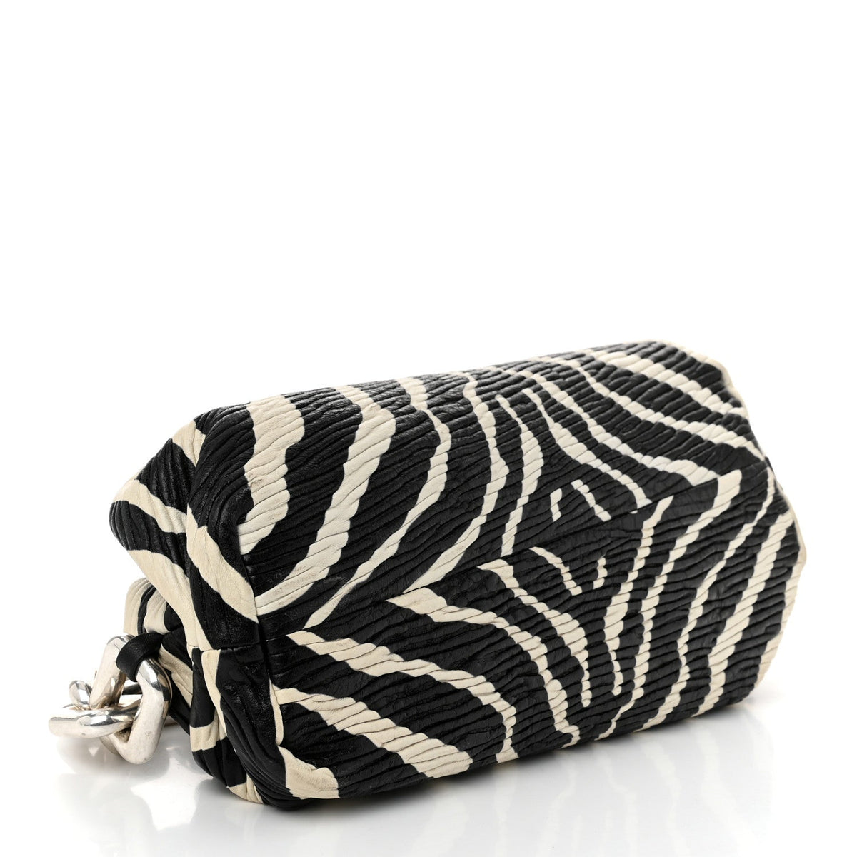 Nappa Zebra Print The Pouch Chain White Black