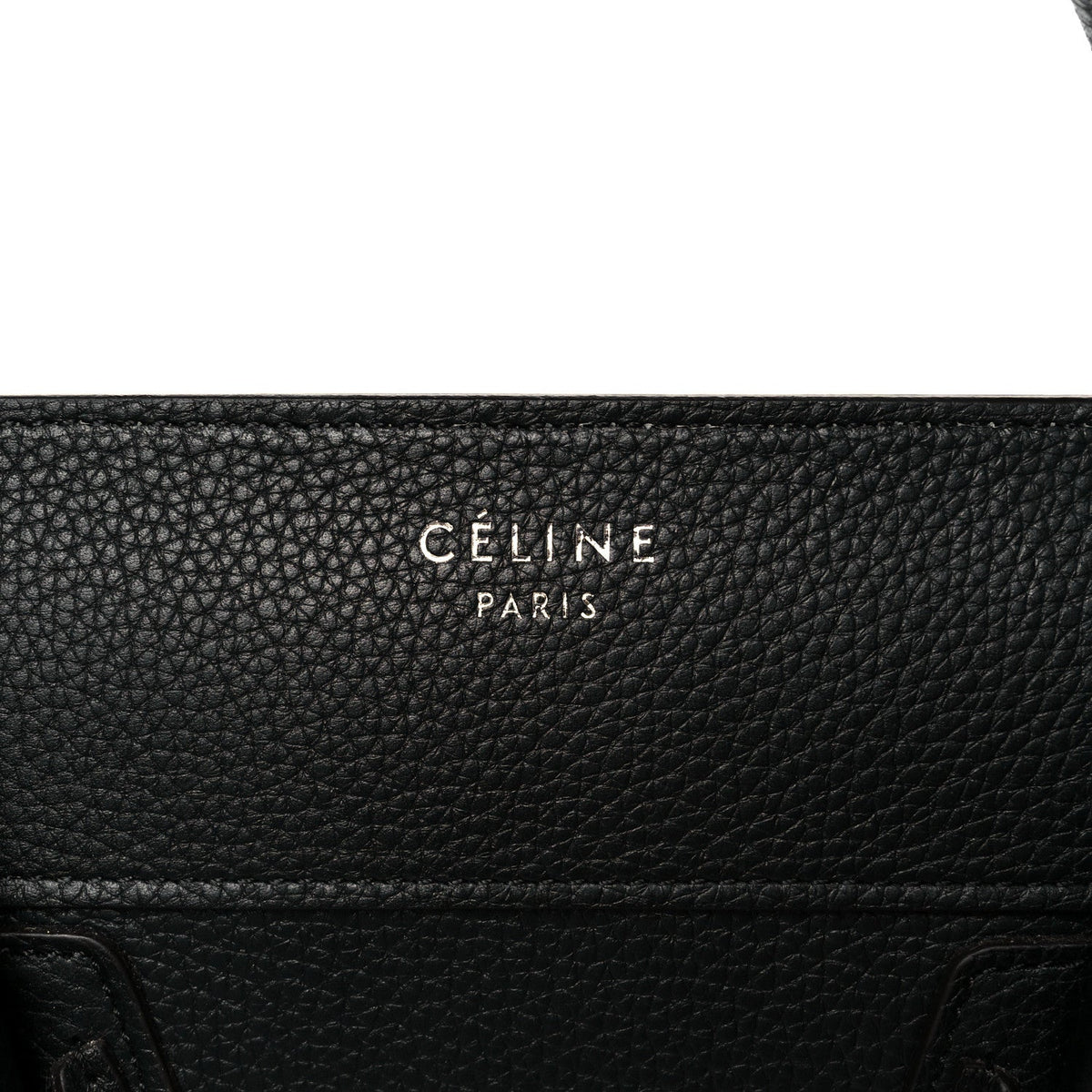 Drummed Calfskin Mini Luggage Black
