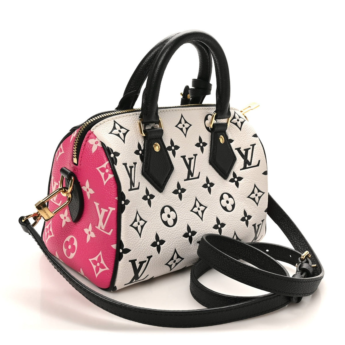 Empreinte Monogram Spring in the City Speedy Bandouliere 20 Black White Pink