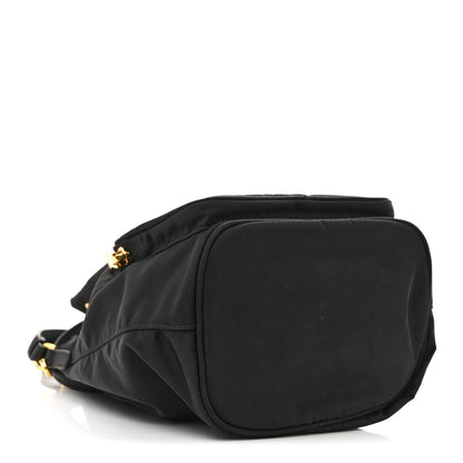 Saffiano Tessuto Nylon Mini Bucket Crossbody Bag Black