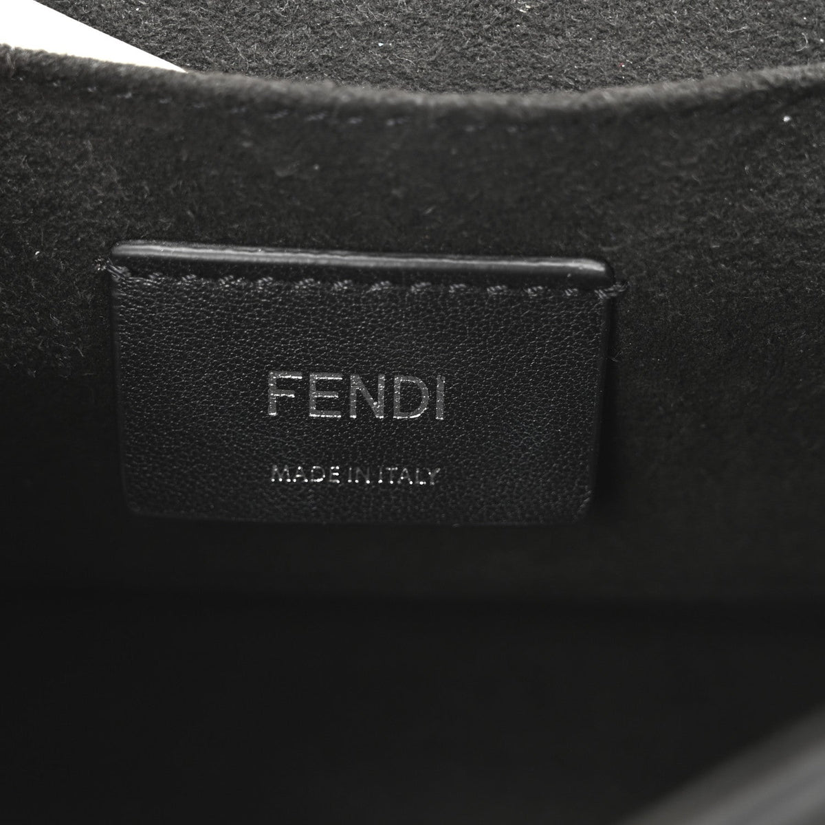 Vitello Century Velvet F is Fendi FF Small Kan I Shoulder Bag Black Tobacco