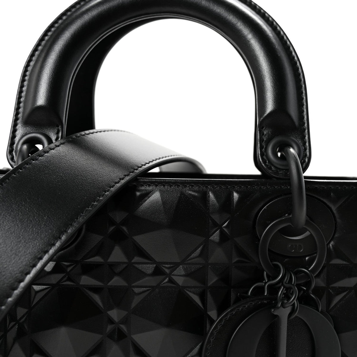 Calfskin Cannage Diamond Small My ABCDior Lady Dior Black