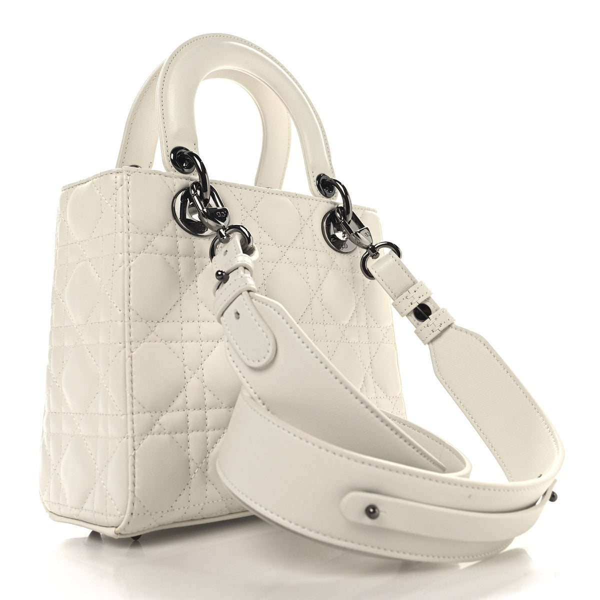 Lambskin Cannage Small My ABCDior Lady Dior White