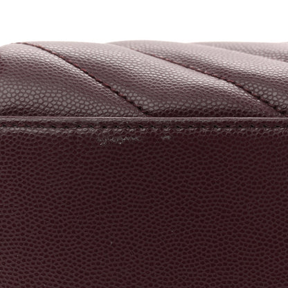Grain de Poudre Matelasse Chevron Medium Tribeca Shopping Bag Rouge Legion
