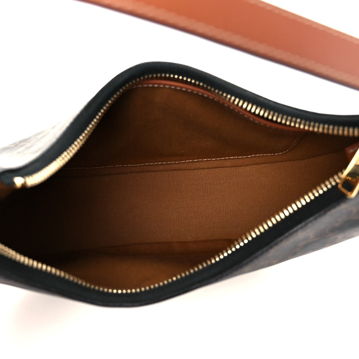 Triomphe Canvas Calfskin Medium Strap Ava Triomphe Shoulder Bag Tan