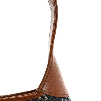 New Denim GG Monogram Calfskin Small Jackie 1961 Hobo Blue Tea Cuir