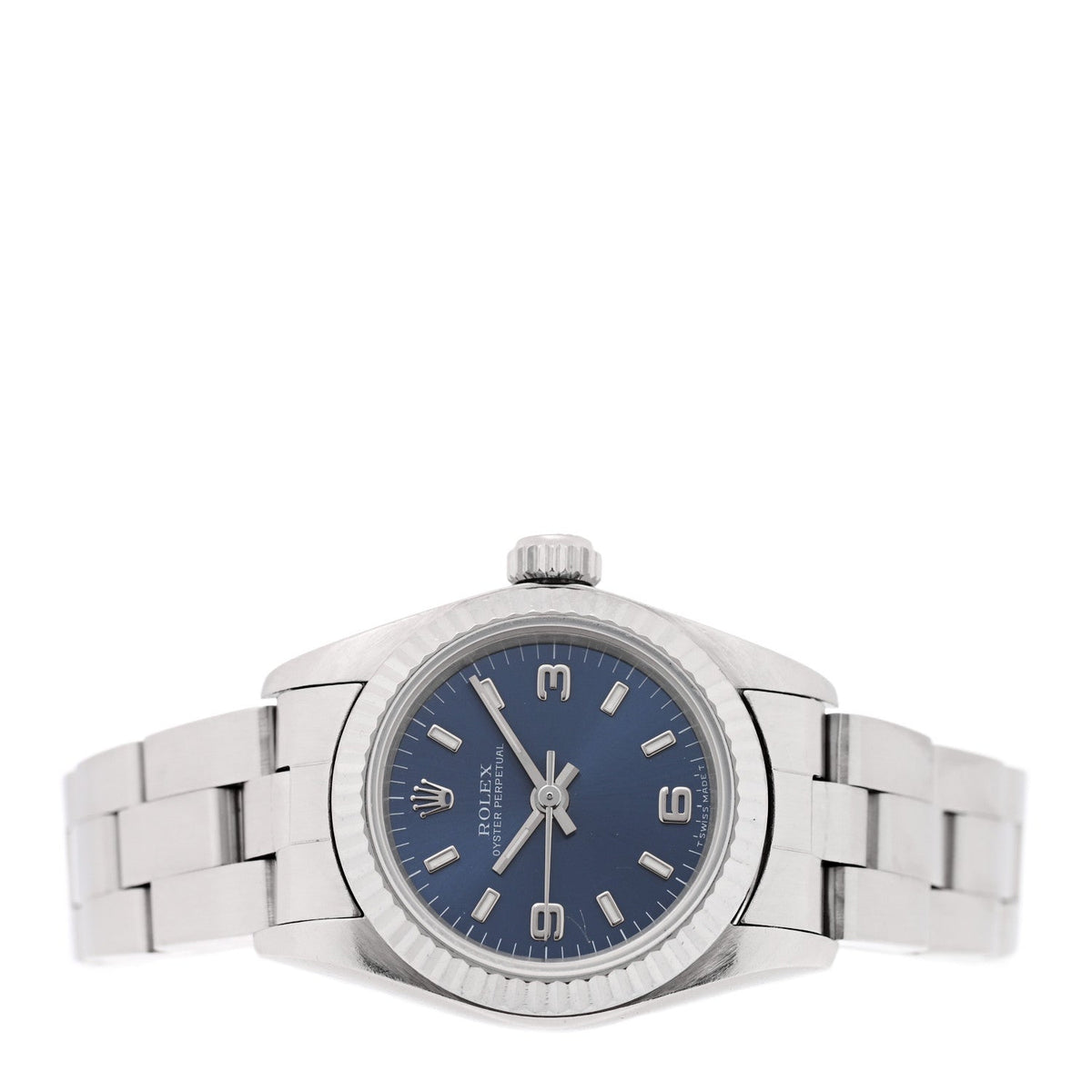 Stainless Steel 25mm Oyster Perpetual Watch Blue 67194