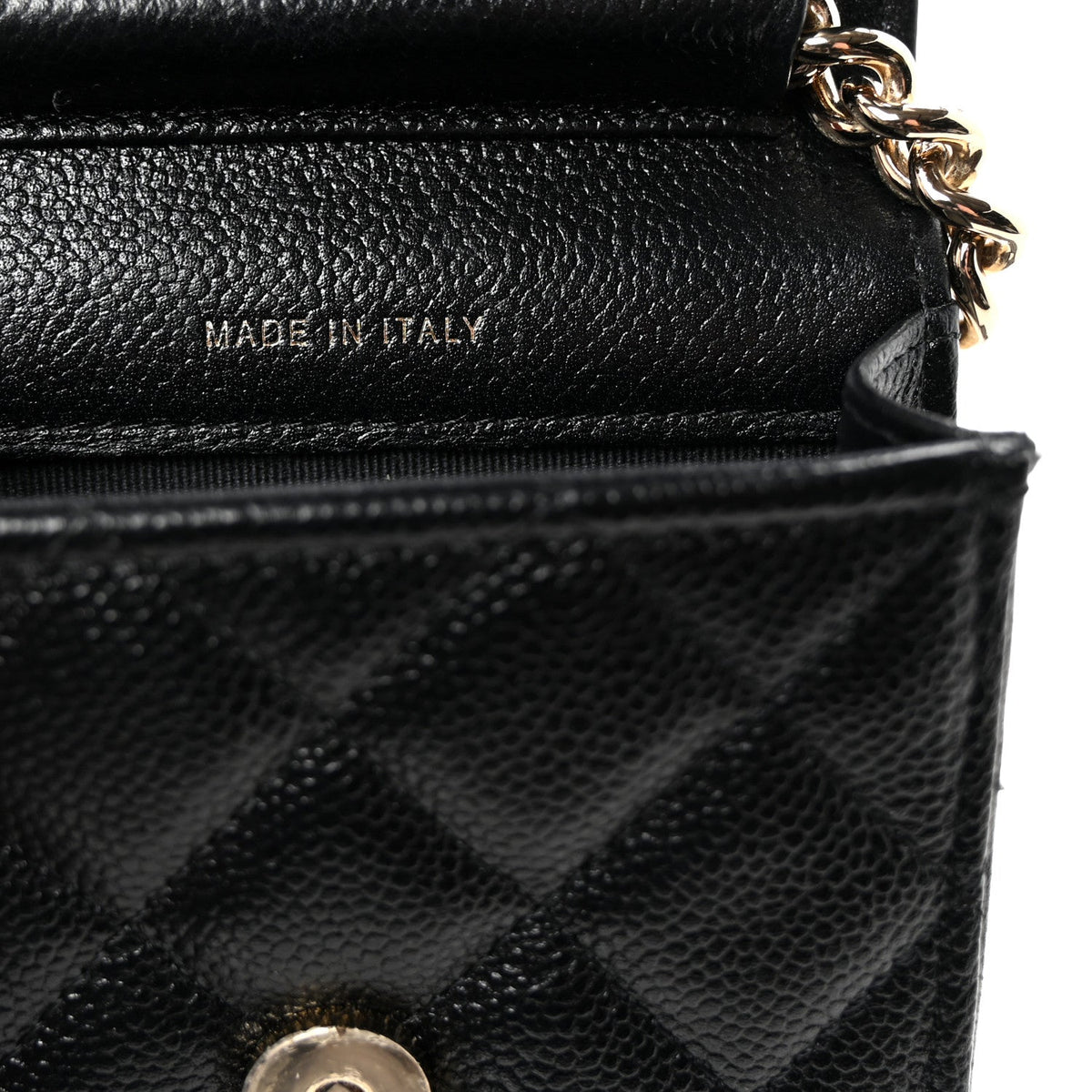 Caviar Quilted Boy Phone Holder Black