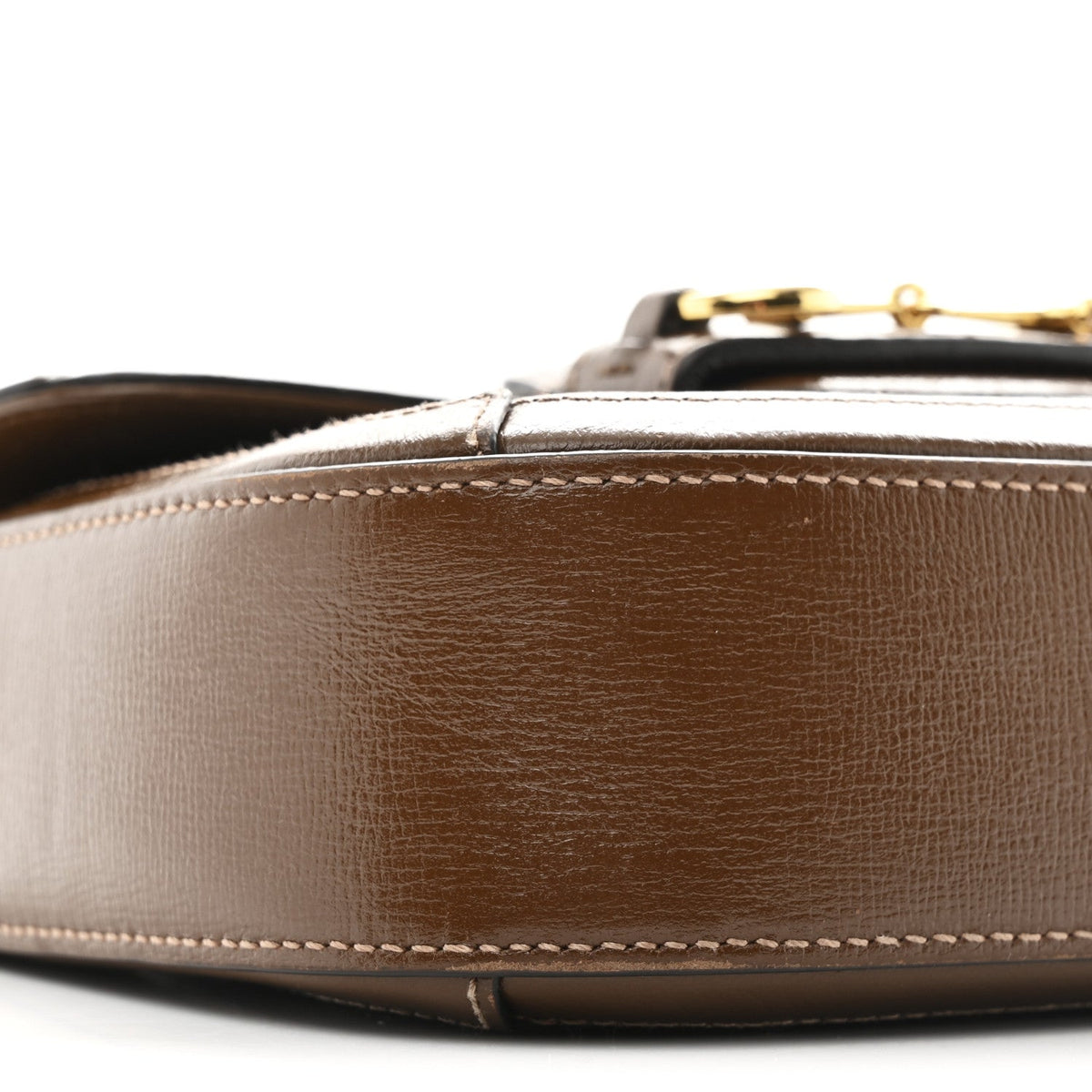GG Supreme Monogram Web Mini Horsebit 1955 Shoulder Bag Beige Brown Sugar