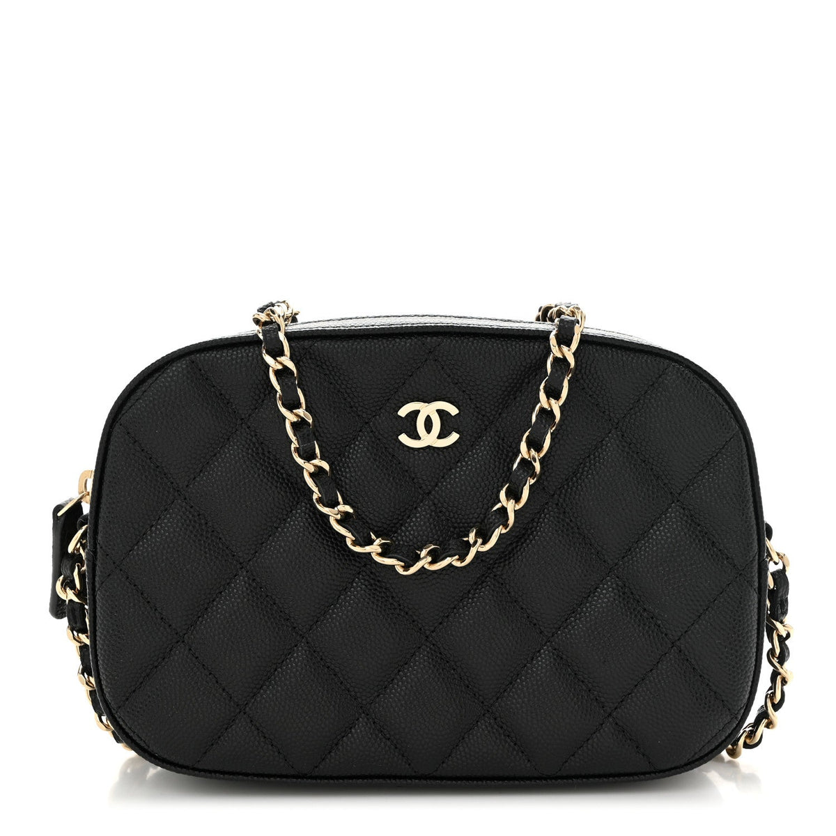 Caviar Quilted Vanity With Chain Black