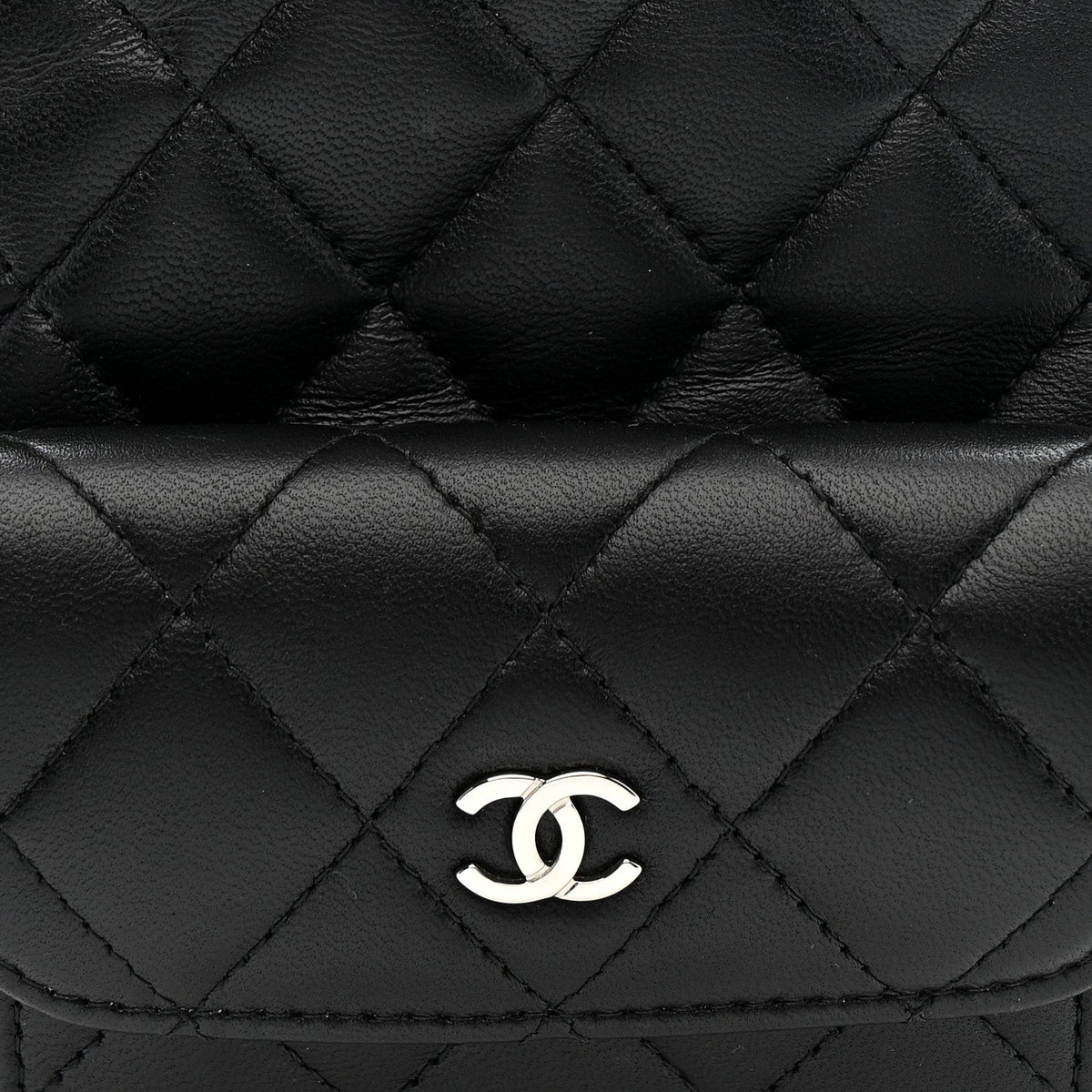 Lambskin Quilted CC Mini Classic Backpack Black