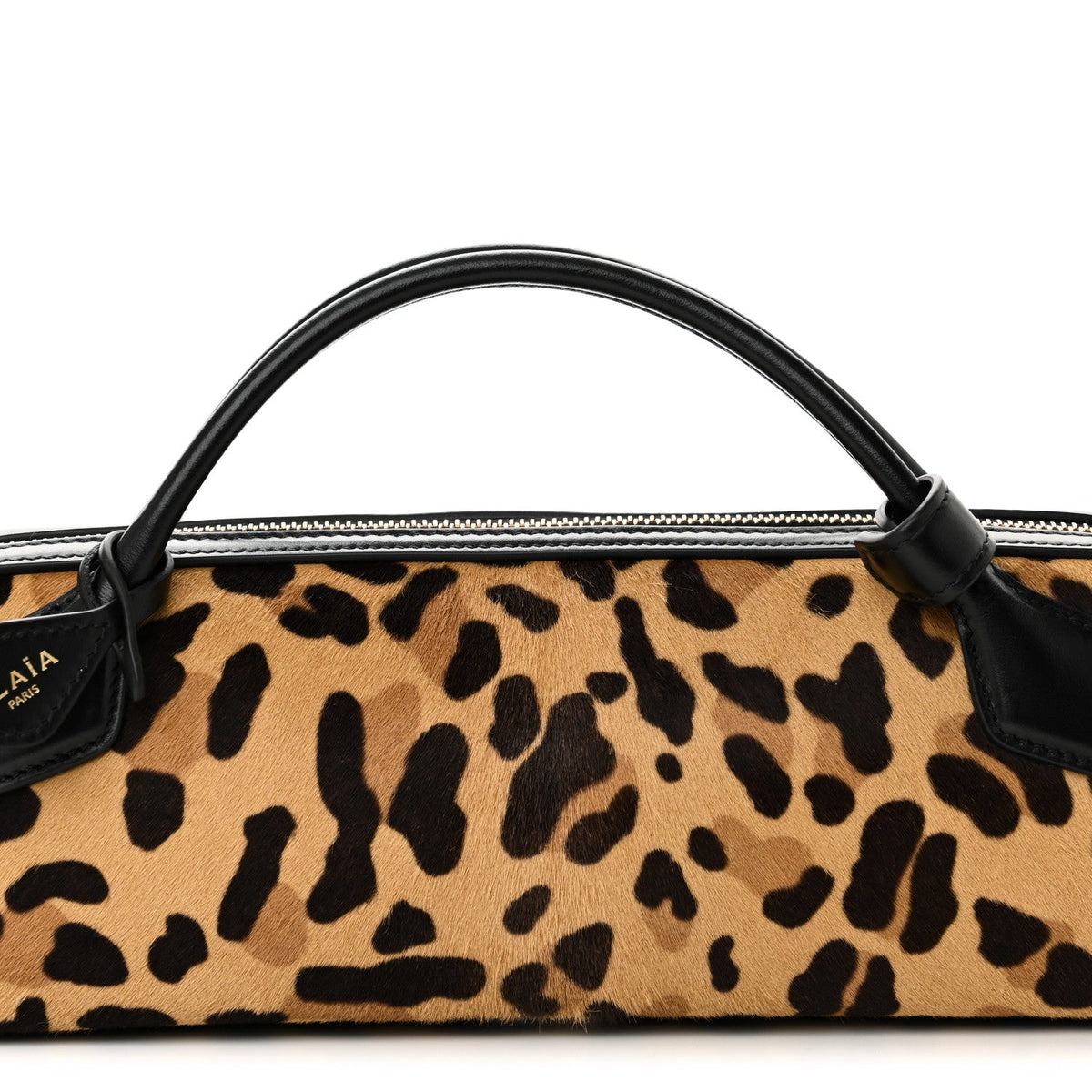 Calf Hair Leopard Print Le Teckel Clutch Brun Sepia