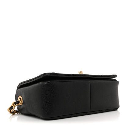 Caviar Quilted Small Fashion Therapy Flap Bag Black