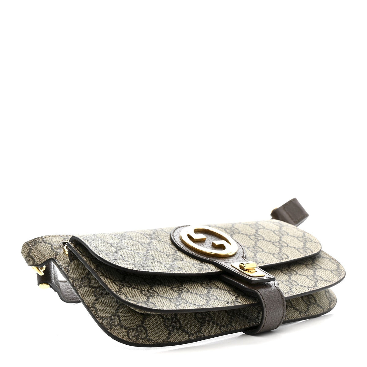 GG Supreme Monogram Textured Dollar Calfskin Blondie Belt Bag Beige Ebony New Acero