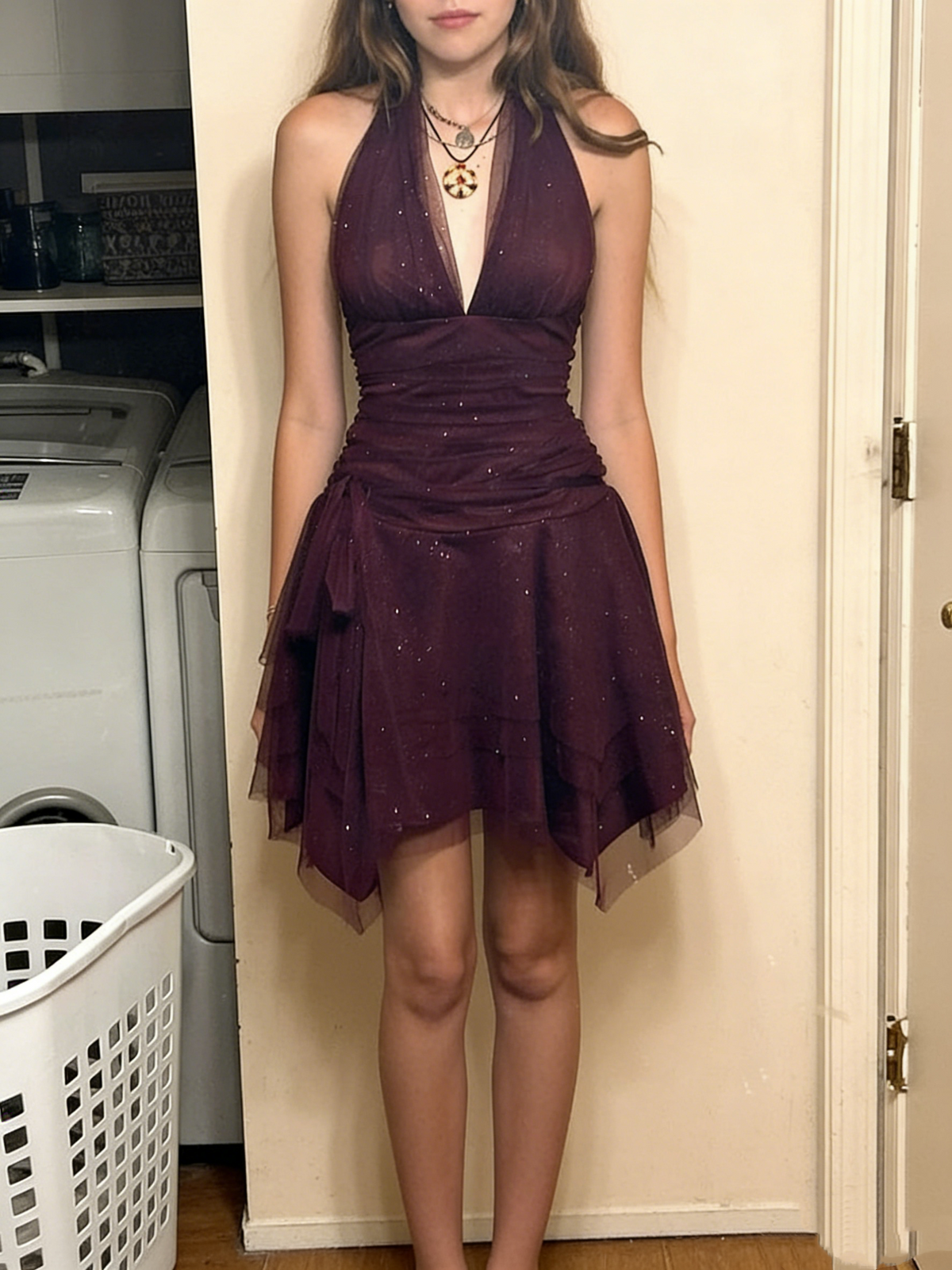 Dark Purple Tulle Prom Homecoming Dress Short Party Dress    fg7700