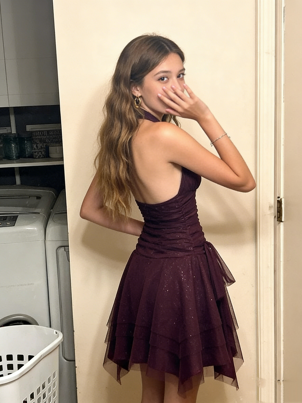 Dark Purple Tulle Prom Homecoming Dress Short Party Dress    fg7700