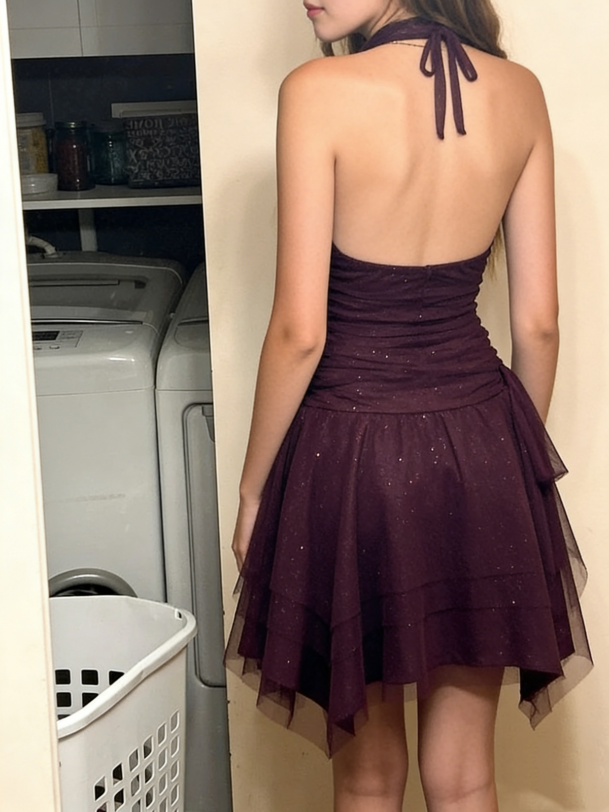 Dark Purple Tulle Prom Homecoming Dress Short Party Dress    fg7700