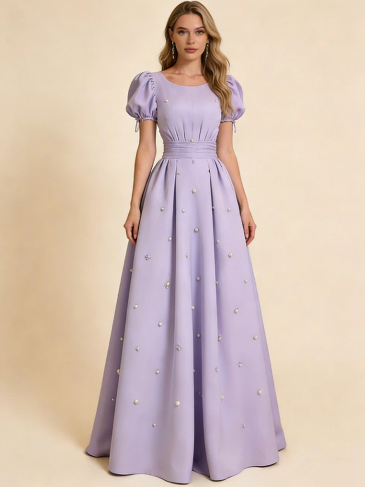 New Arrival Prom Dress A Line Crew Neck Pleated Gala Dress Formal Dress Evening Dress  D4592