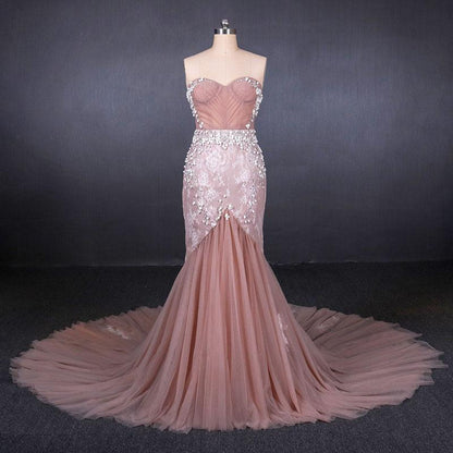 Gorgeous Sweetheart Mermaid Tulle Prom Dress, Long Evening Dresses N2343  M1858