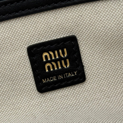 Miu Pocket Shoulder Bag Black Calfskin