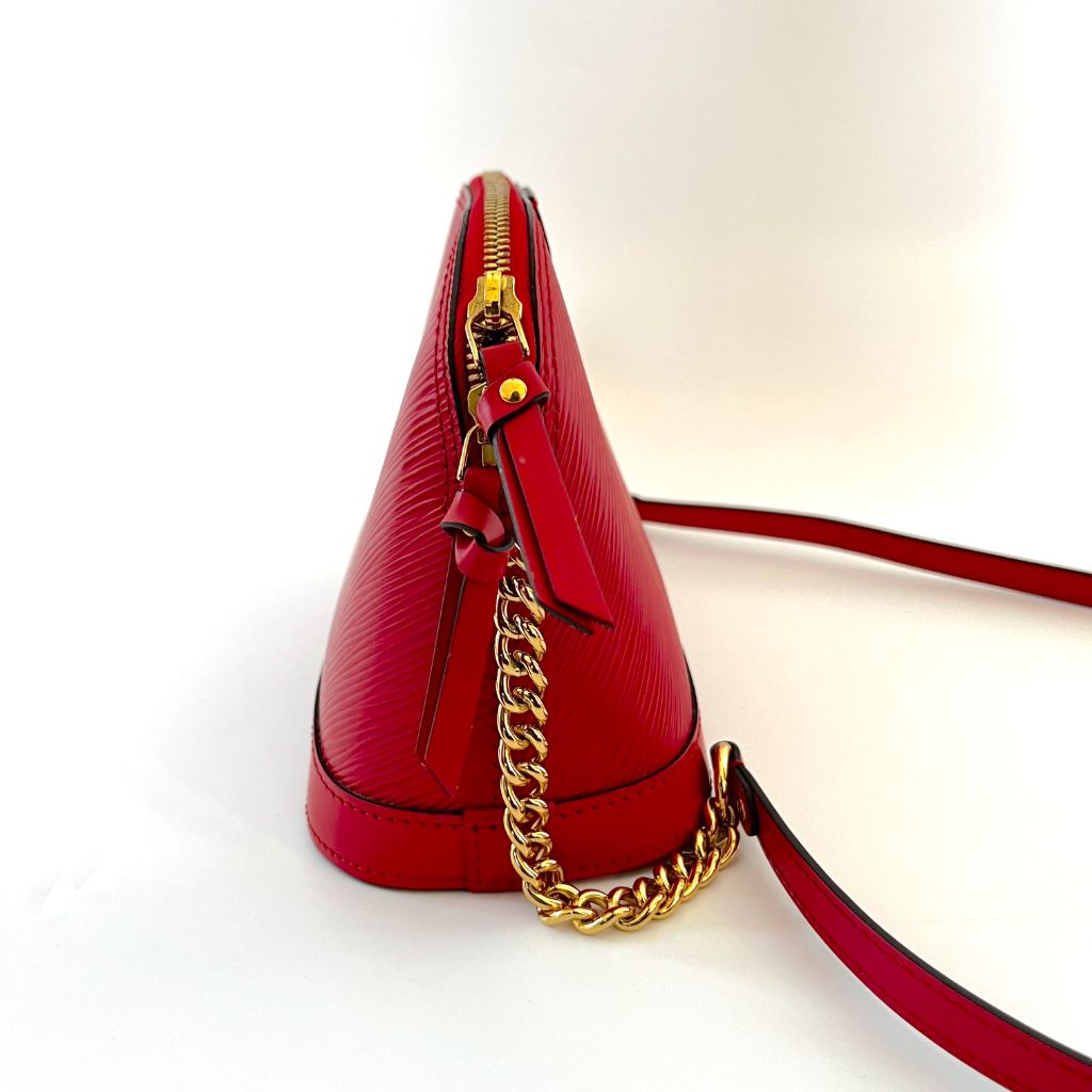 Louis Vuitton red epi leather BB alma bag
