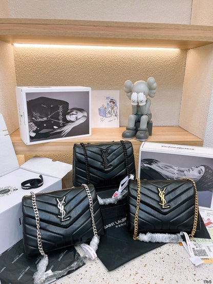 Saint Laurent Loulou Small Shoulder Bag in Quilted Leather Details