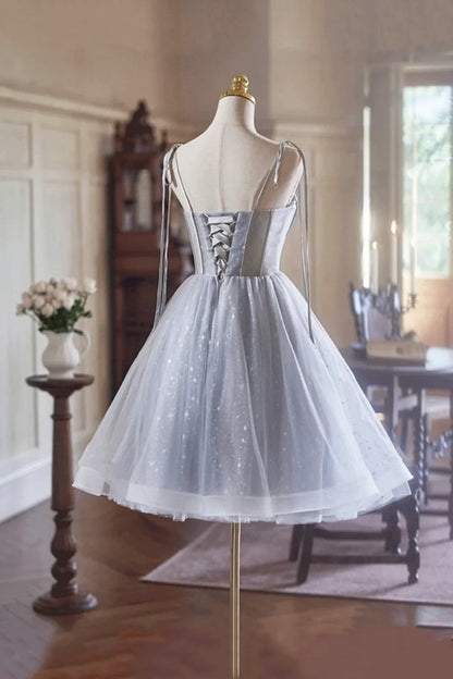 Lovely Homecoming Dress Spaghetti Straps Tulle  Short Prom Dress Back to School Outfits Party Dress  D6039