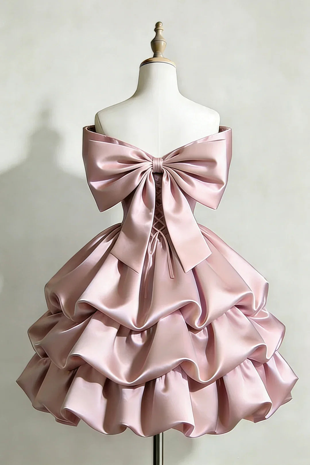 Vintage  Homecoming Dress Strapless Bowknot Short Pleated Prom Dress Back to School Outfits Party Dress  D6045