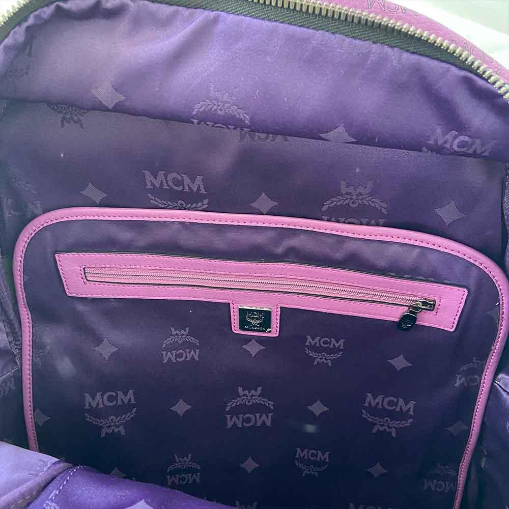 MCM Visetos Large Sprinkle Stud Stark Backpack Purple