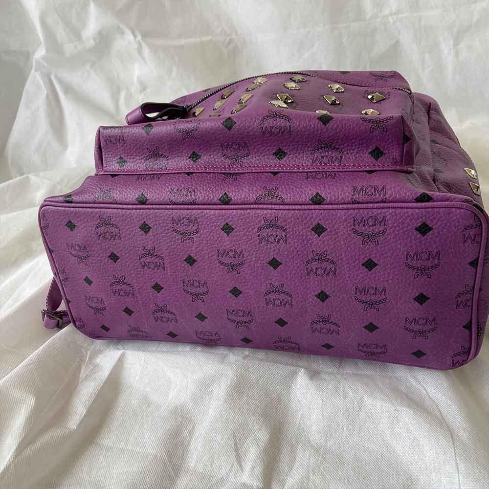 MCM Visetos Large Sprinkle Stud Stark Backpack Purple