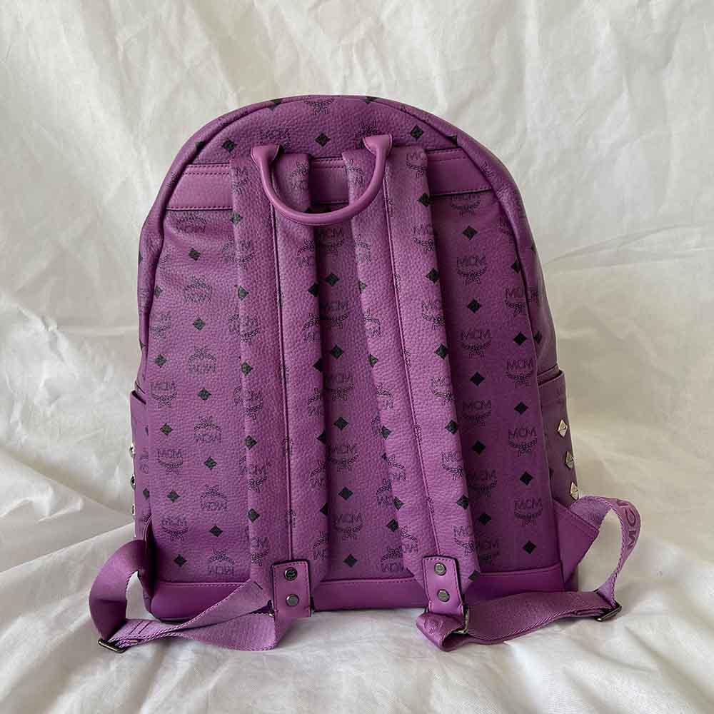 MCM Visetos Large Sprinkle Stud Stark Backpack Purple