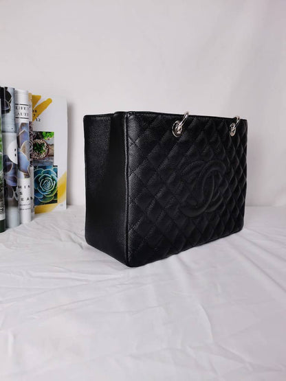 Chanel Vintage CC Chain ToteLarge Black New
