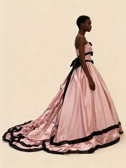 Sweet Prom Dress Strapless Pleated Ball Gown Quinceanera Dress Evening Dress    D3378
