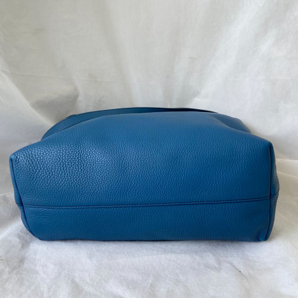Prada Blue Leather Tote Bag