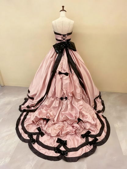 Sweet Prom Dress Strapless Pleated Ball Gown Quinceanera Dress Evening Dress    D3378