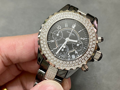 J12 34MM CHRONOGRAPH BLACK CERAMIC