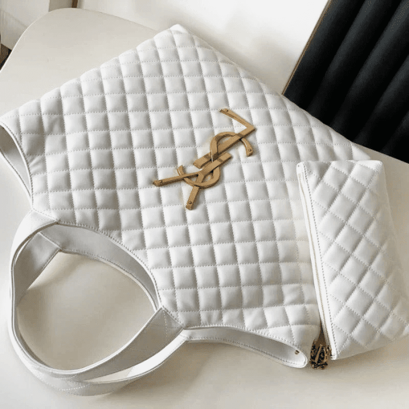 Saint Laurent ICARE maxi shopping bag in quilted nubuck suede