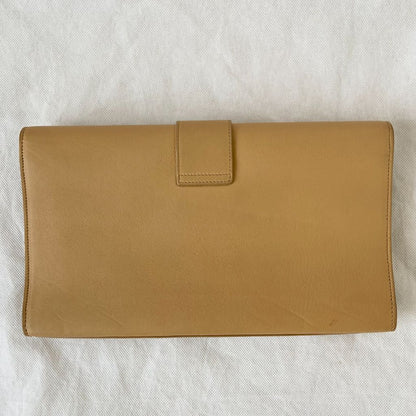 Yves Saint Laurent Nude Calfskin Leather Ligne Y Clutch Bag
